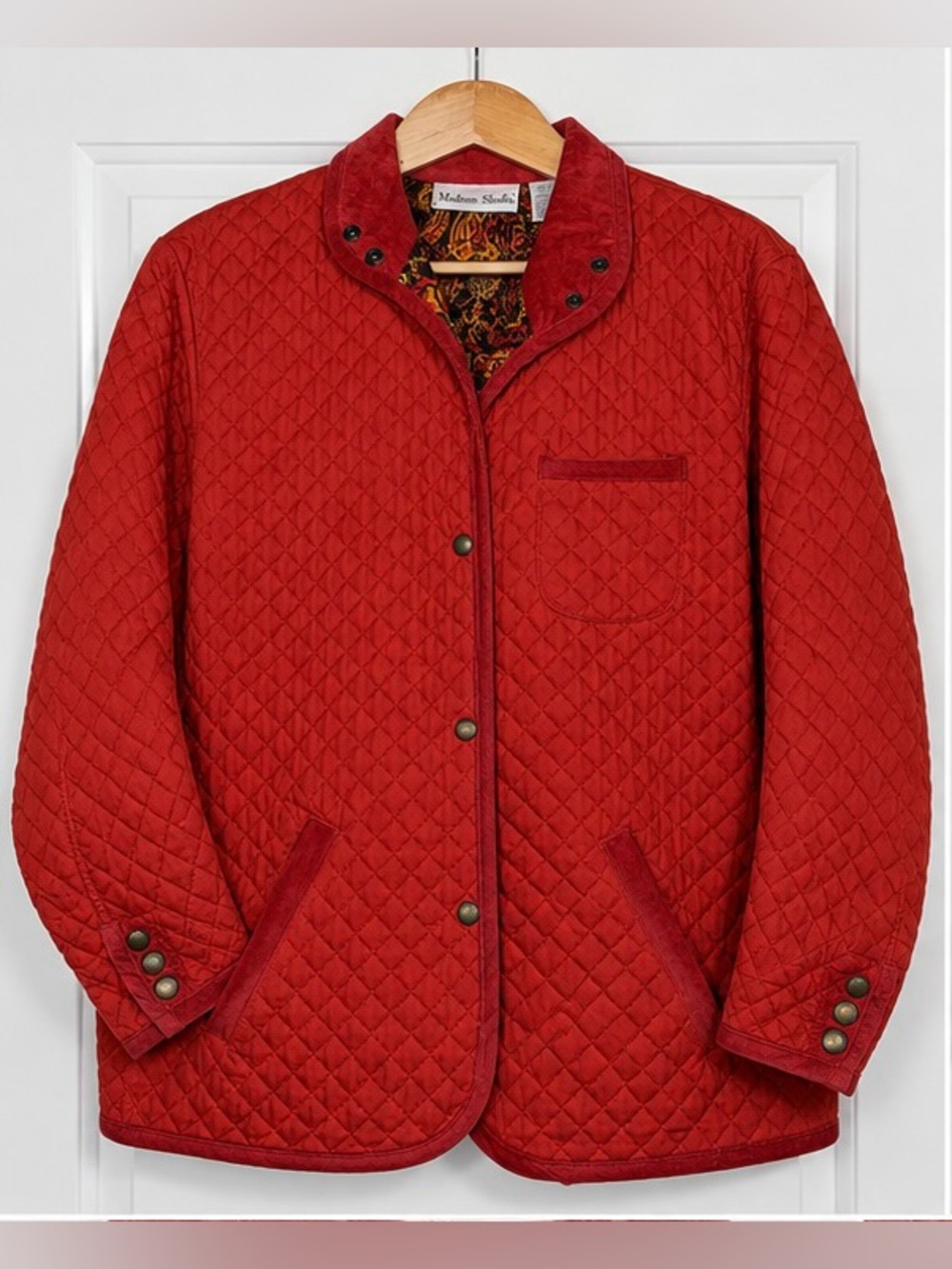 Vintage Madison Studio Quilted Barn Jacket Paisley Lined Burnt Orange 14P